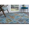 thumbnail image 4 of Transitional 8x11 Area Rug (7'10'' x 10'3'') Abstract Aqua, Gold Living Room Easy to Clean, 4 of 8