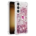 thumbnail image 2 of Funda para Samsung Galaxy S24 5G con Brillo Líquido Flotante, Purpurina, Parachoques y Anillo Giratorio Soporte, 2 of 5