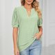 thumbnail image 1 of Camiseta Mujer Camiseta holgada de verano Camiseta de mujer ahuecada a la moda Ropa femenina (Verde XL) Cgtredaw Para estrenar, 1 of 1