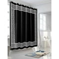thumbnail image 3 of Shower Curtain Geometric Greek Key Design Shower Curtains for Bathroom, Waterproof Polyester Shower Curtain Set with Hooks, Small Stall Size 36" x 72" Black, 3 of 6