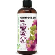 Grapeseed Oil Pure Carrier Oil - Cold Pressed Grape Seed Extract Oil for Essential Oils Mixing Natural Skin Moisturizer Massage Lotion for Aromatherapy Nails and Hair Growth 4 oz Packaging May Vary