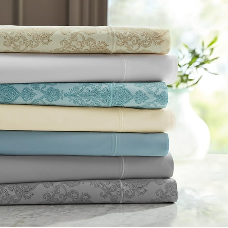 Hotel Style 600-Thread Count Paisley Print Sateen Sheet Set