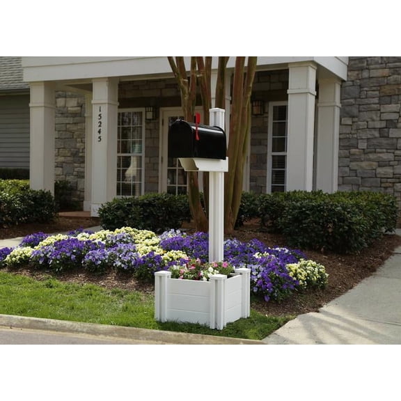 Majestic Mailbox Post with Planter and No-Dig Steel Pipe Anchor (54 5/8" H X 18" W X 19" L)