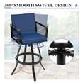 thumbnail image 3 of Crestlive Products Outdoor Swivel Bar Stools Set of 2, Patio Bar Height Chairs with Rust-Resistant Aluminum Frame, 360° Swivel Outdoor Bar Stools for Patio, Pool, Backyard, Bistro (Navy Blue), 3 of 7