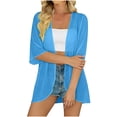 thumbnail image 4 of Brqkzdu Long Chiffon Kimonos Cardigans for Women Half Sleeve Sheer Cardigans Lightweight Loose Fit Comfy Causal Cover Up, 4 of 8