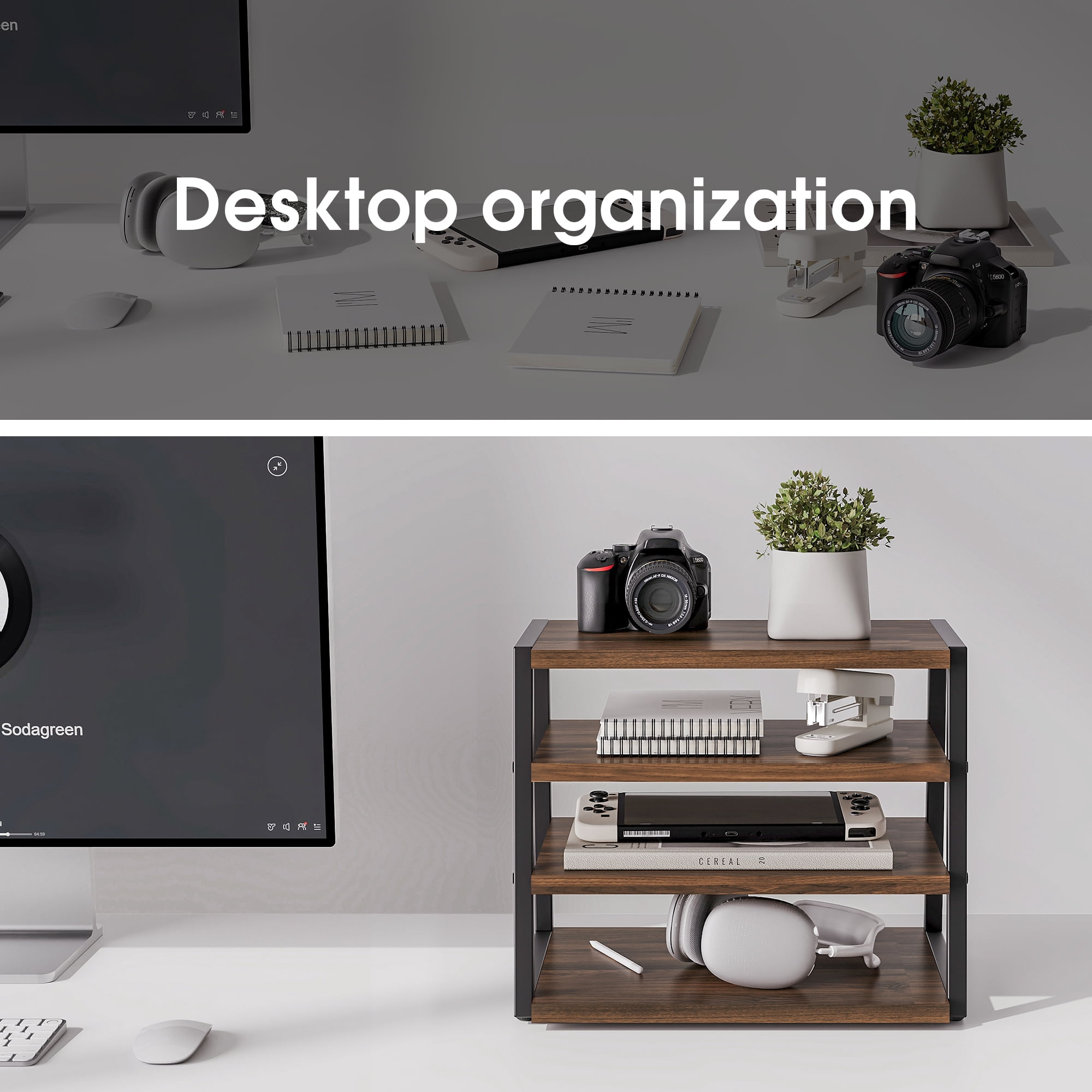 Fenge Desk Organizer, 4 Tier File Organizer for Desk