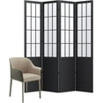 thumbnail image 7 of Room Divider, 66.9Inch Tall Japanese Shoji Style Folding Wood Screen with Double Hinges for Home Office Bedroom Hotel Decoration (4Panels, Black), 7 of 7
