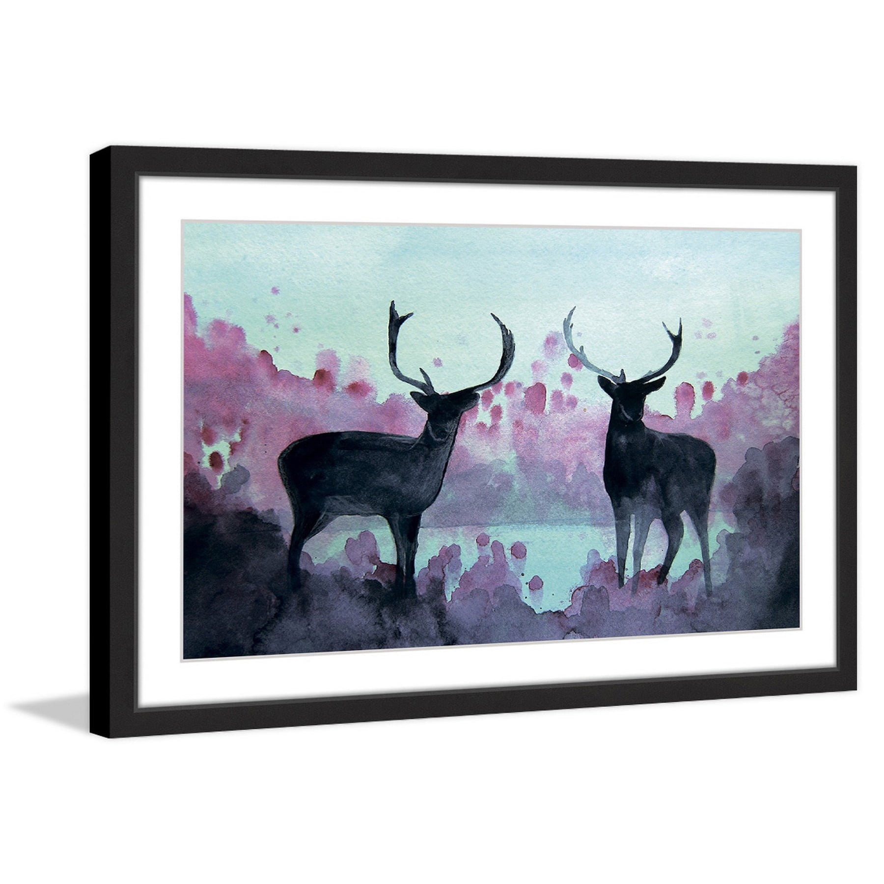Marmont Hill "Watercolor Moose" by Christine Lindstrom Framed Painting Print