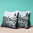 thumbnail image 4 of Running Reindeer Indoor/Outdoor Fabric Pillow in Green 20x20 with zip, 4 of 5