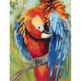 thumbnail image 1 of Carolines Treasures JMK1144CHF Red Parrot Flag Canvas House Size, 1 of 4