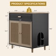 thumbnail image 7 of Faceket Large Hidden Indoor 2-in-1 Cat House and Washroom Cabinet Wooden Cat Litter Box Furniture with Scratching Board Doors and Drawer, Black, 7 of 7