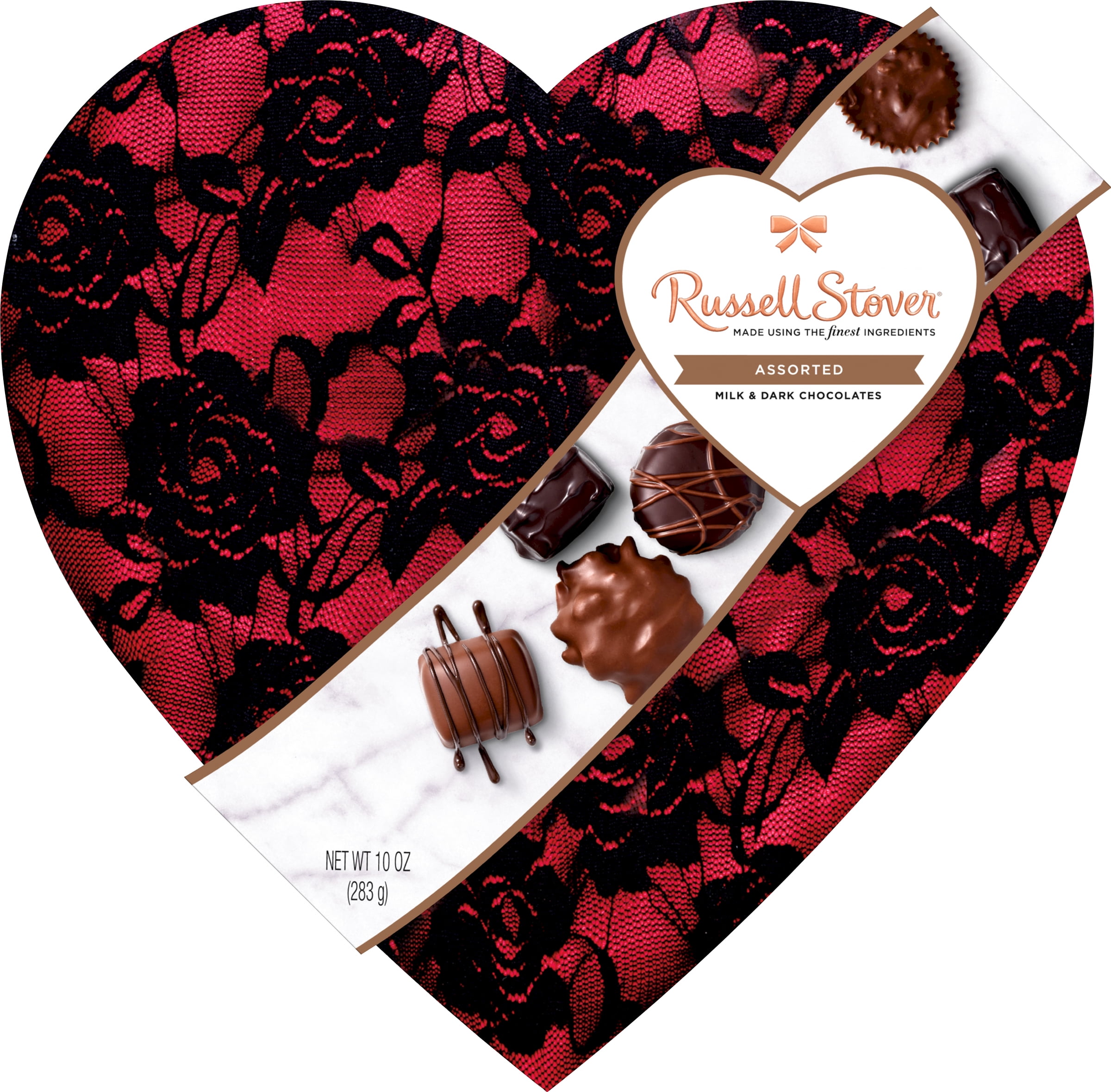 Russell Stover 2223 Assorted Chocolates Secret Lace Heart, 10 oz.