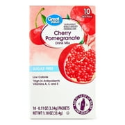 Great Value Sugar-Free Cherry Pomegranate Antioxidant Powdered Drink Mix, 0.11 oz, 10 Packets