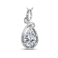 thumbnail image 2 of Star K� Drop Halo Pear Shape Genuine White Topaz Pendant Necklace, 2 of 9
