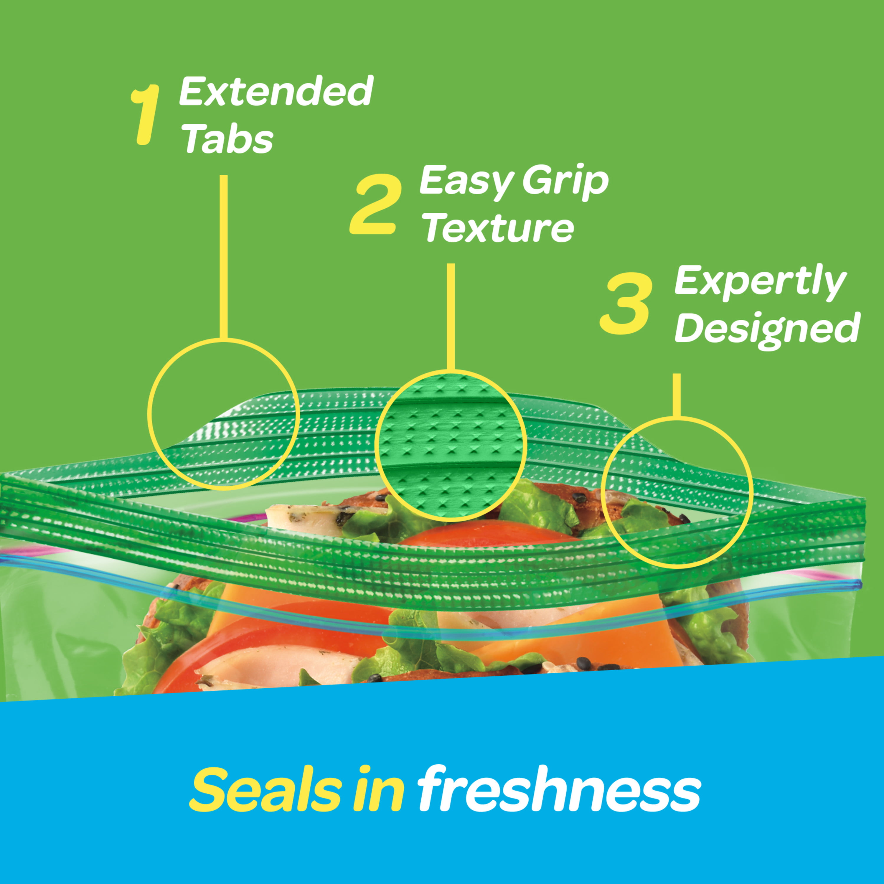  Ziploc Sandwich and Snack Bags for On the Go Freshness, Grip 'n  Seal Technology for Easier Grip, Open, and Close, 66 Count, Mickey and  Friends Designs : Health & Household