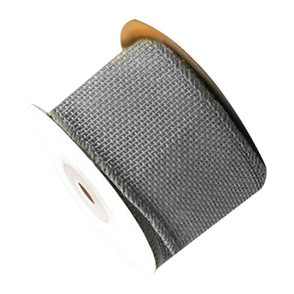 Jute Burlap Ribbon,Wide Jute Ribbon Natural Burlap Fabric Roll Wired Edge,Christmas DIY Crafts And Holiday Decor,for Wreaths,Christmas Tree Decoration,Big Bow Crafts,Gift Wrapping, Wedding(Grey)