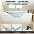 thumbnail image 4 of 67”Alcove Whirlpool Bathtub Hydromassage Acrylic Rectangular Freestanding Whirlpool Tub,Therapy Soaking Tub with Double Pillow Chromatherapy Jets Tub,White, 4 of 7