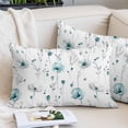 thumbnail image 2 of Turquoise Flowers Queen Pillow Covers, Farmhouse Spring Botanical Floral Soft Breathable Throw Pillow Cases with Invisible Zipper, Decorative Pillowcase Pillows Protectors for Sofa Bed Chair 20"x30", 2 of 9