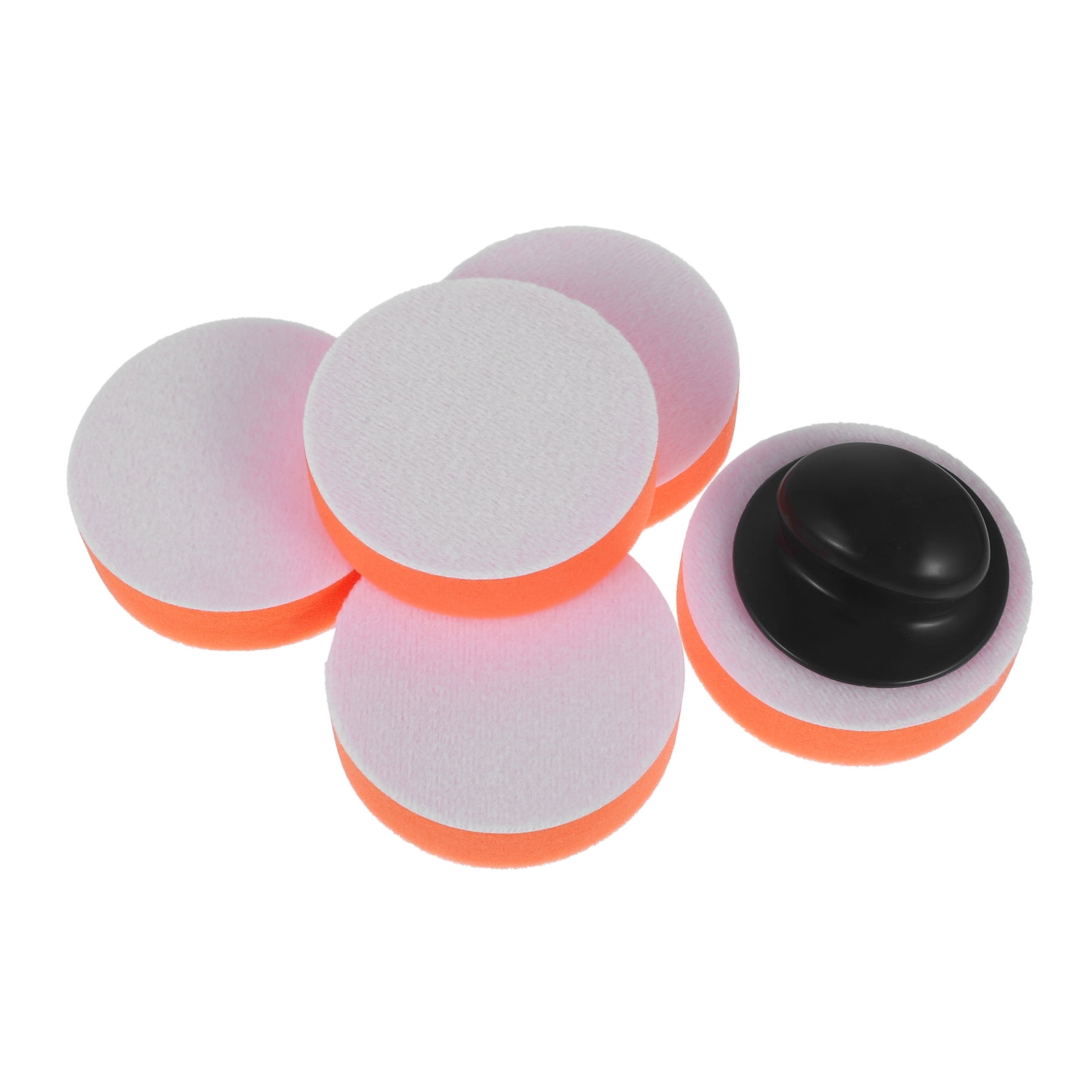 Toyandona Car Polishing Kit with Orange Wax Applicator Pads and Ergonomic Handle Complete 1 Set for Auto Detailing