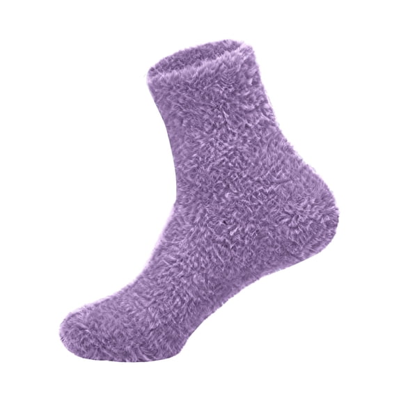 CYSFASHION Ankle Socks for Women Lightweight Lighty Fleece Yoga Fitness Winter Clothing Running Socks Purple