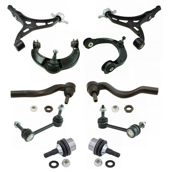 TRQ 10pc Steering & Suspension Kit Control Arms Ball Joints Tie Rods End Links PSA66521