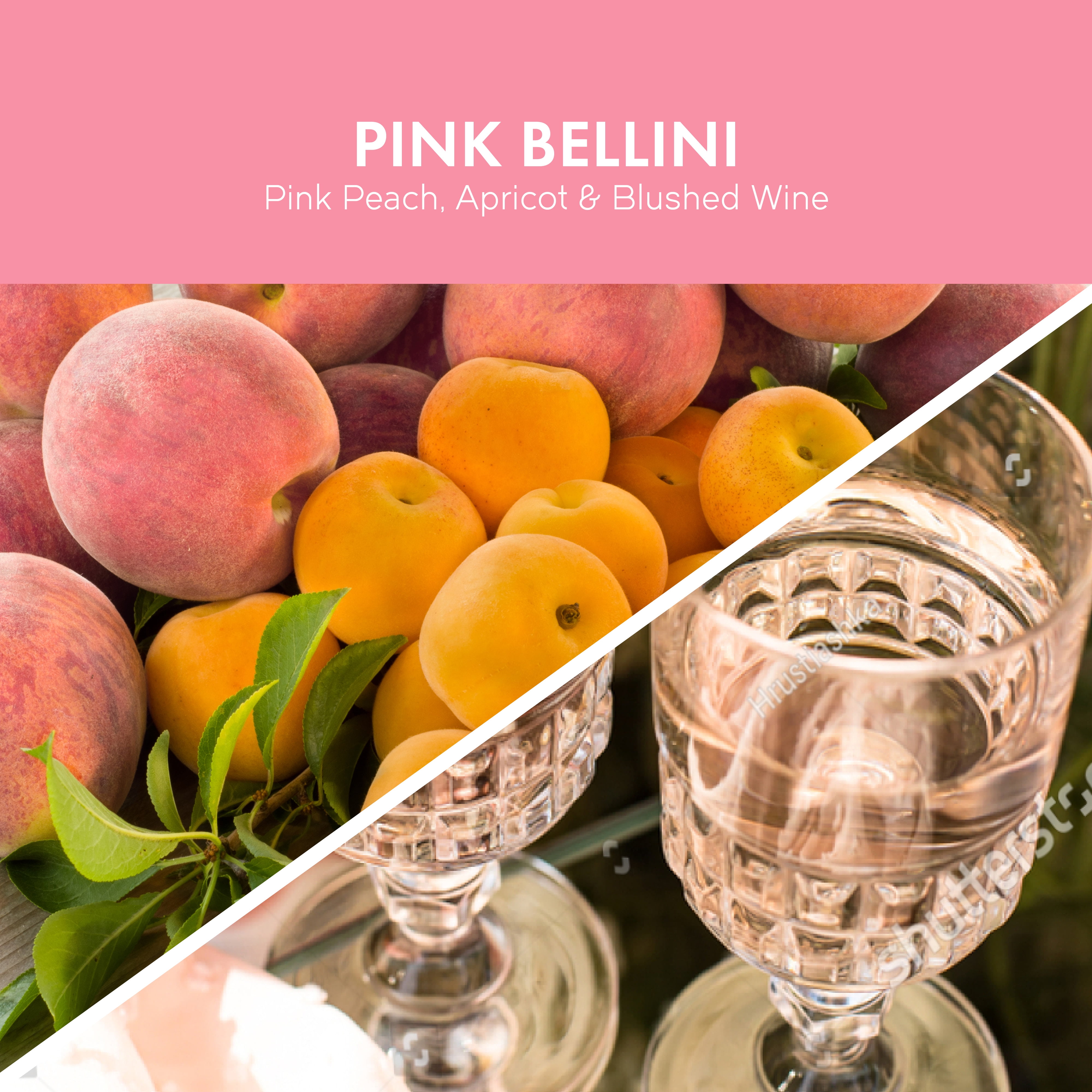 (4 pack) Goose Creek 3-Wick Pink Bellini Scented Jar Candle, 14.5oz.