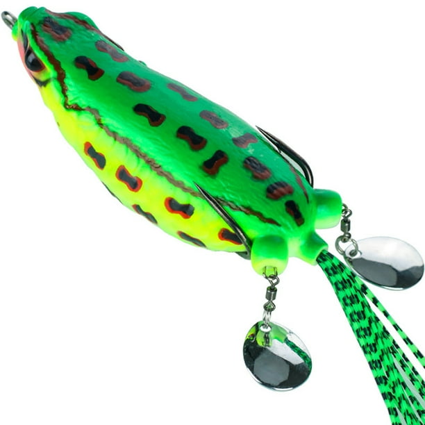 Leadingstar Silicone Giant Frogs Simulation Bait Strengthen The Double Ring Double Sequins Colored Silk 9cm 25g Modified Fishing Lure Other