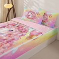thumbnail image 3 of Homewish Cute Unicorn Girls Zipper Full Size Comforter Sets with Fitted Sheet and 2 Pillowcases,Romantic Pink Rose Blossom Flower Zipper Bedding Set For Kids,Pink Reversible,4-Piece, 3 of 7