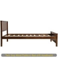 thumbnail image 5 of Twin Size Wood Platform Bed with Headboard,Footboard and Wood Slat Support, Walnut, 5 of 9