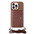 thumbnail image 2 of For Iphone 14 Pro Crossbody Lanyard Wallet Card Bag Phone Case(Coffee),iPhone 16 Pro, 2 of 5