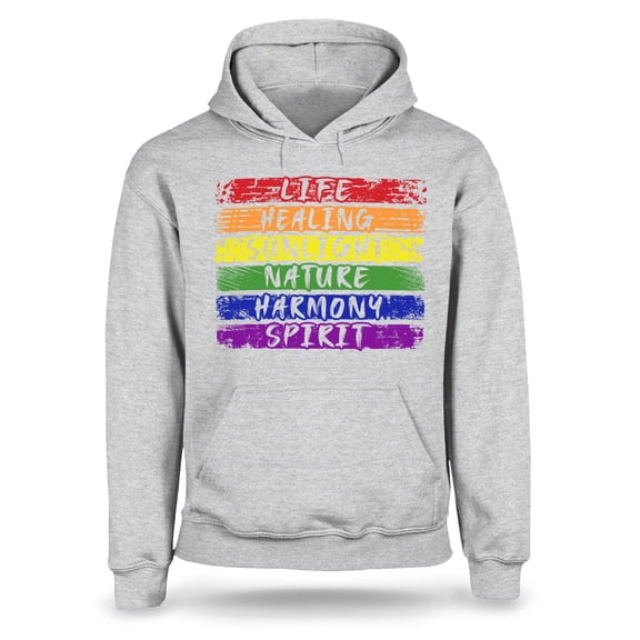 S4E Men's Pride Flag Life Harmony Spirit Hoodie Sweatshirts XXX-Large Sports Grey