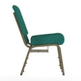 thumbnail image 6 of Emma + Oliver 21"W Church Chair, Hunter Green Pattern Fabric Book Rack/Gold Vein, 6 of 10