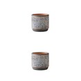 thumbnail image 4 of Moyic Maceta de cerámica para cultivo de verduras, maceta redonda para jardín interior de escritorio, maceta decorativa para hierbas, Parte inferior gris/S 2piezas, 4 of 6