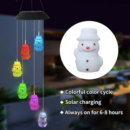 

〖TOTO〗Home Decor Wind Chimes Led Solar Charging Color Changing Wind Chime Lamp Courtyard Garden Decoration