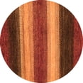 thumbnail image 1 of Ahgly Company Indoor Round Abstract Orange Modern Area Rugs, 3' Round, 1 of 4