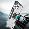 thumbnail image 3 of For iPhone 15 Robust Magnetic Kickstand Hybrid Case Cover - Silver, 3 of 9