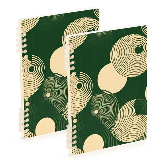 FORMRS 1-Subject Spiral Notebook 8" x 5" College Ruled 60 Refillable Sheet, 2 Pack, Beige Abstract