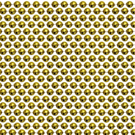 60" 12mm Round Metallic Gold Mardi Gras Beads - Dozen (12 necklaces)