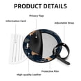 thumbnail image 4 of Christmas Deer 2Pcs PU Leather Round Luggage Tags with Privacy Cover and Name ID Tag for Suitcase, Handbags, Backpacks, School Bags, 4 of 6