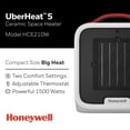 thumbnail image 4 of Honeywell UberHeat 5 Ceramic Portable Space Heater, HCE210W, 4 of 10