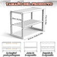 thumbnail image 2 of Estante de Almacenamiento Debajo del Fregadero de Cocina - Ajustable y Ampliable, con Paneles Removibles, Organizador Bajo Fregadero, Estante de Gabinete para Baño Cocina (Blanco), 2 of 4
