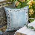 thumbnail image 6 of Throw Pillow Covers, Teal Blue Spring Floral 16x16 Pillow Covers for Couch/Sofa/Bed, Vintage Elegant Summer Botanical Decorative Square Linen Cushion Pillowcase for Home Decor, 6 of 9