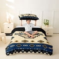 thumbnail image 2 of jejeloiu Nautical Tribal Twin Duvet Cover,Rustic Western Aztec Twin Bedding For Boys,Blue Beige,Black Reversible,2 Pieces,1 Duvet Cover and 1 Pillowcase, 2 of 6