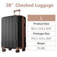 thumbnail image 6 of imerelez Hardshell Luggage, Lightweight Durable ABS Suitcases with Double Wheels, Expandable 28-inch Checked Luggage 28" (Black Brown), 6 of 8