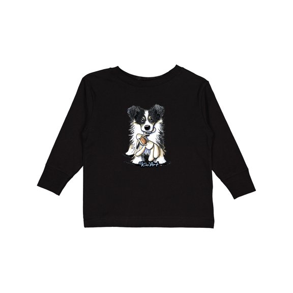 Inktastic Tri-color Border Collie Boys or Girls Long Sleeve Toddler T-Shirt