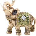 thumbnail image 1 of Estatua de elefante verde Sincero escultura Figura de La suerte Feng Shui Decoración del coche (L), 1 of 5
