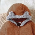 thumbnail image 3 of Jalioing Newborn Baby Fuzzy Snowsuit Cute Solid Color Long Sleeve Zipper Rompers Winter Thermal Fleece Jumpsuit, 3 of 9
