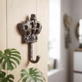 thumbnail image 7 of Vintage Cast Iron Crown Wall Hook, Rustic Ornate Metal Coat Hanging Hook, Decorative Heavy Duty Wall Mount Hanger for Entryway Bathroom Bedroom Home Decor, 7 of 7