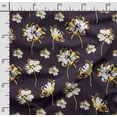 thumbnail image 2 of Soimoi Floral Printed, Cotton Satin Spandex Sewing Fabric By The Yard- 54 Inch WideDecorative Fabric For Dresses And Home Accents-Black, 2 of 5