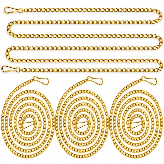 4PCS Stained Glass Hanging Chains with Hooks, 44 Inch Gold Metal Picture Hanging Chains for Window Panels, Suncatchers, Artwork, Mirrors, Decorative Signs, Home Decor